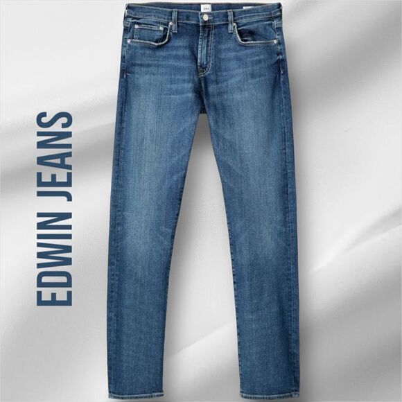 EDWIN Men’s Maddox Slim Fit Jeans in the Size 31X32”  in Stax Blue Color - Picture 2 of 12